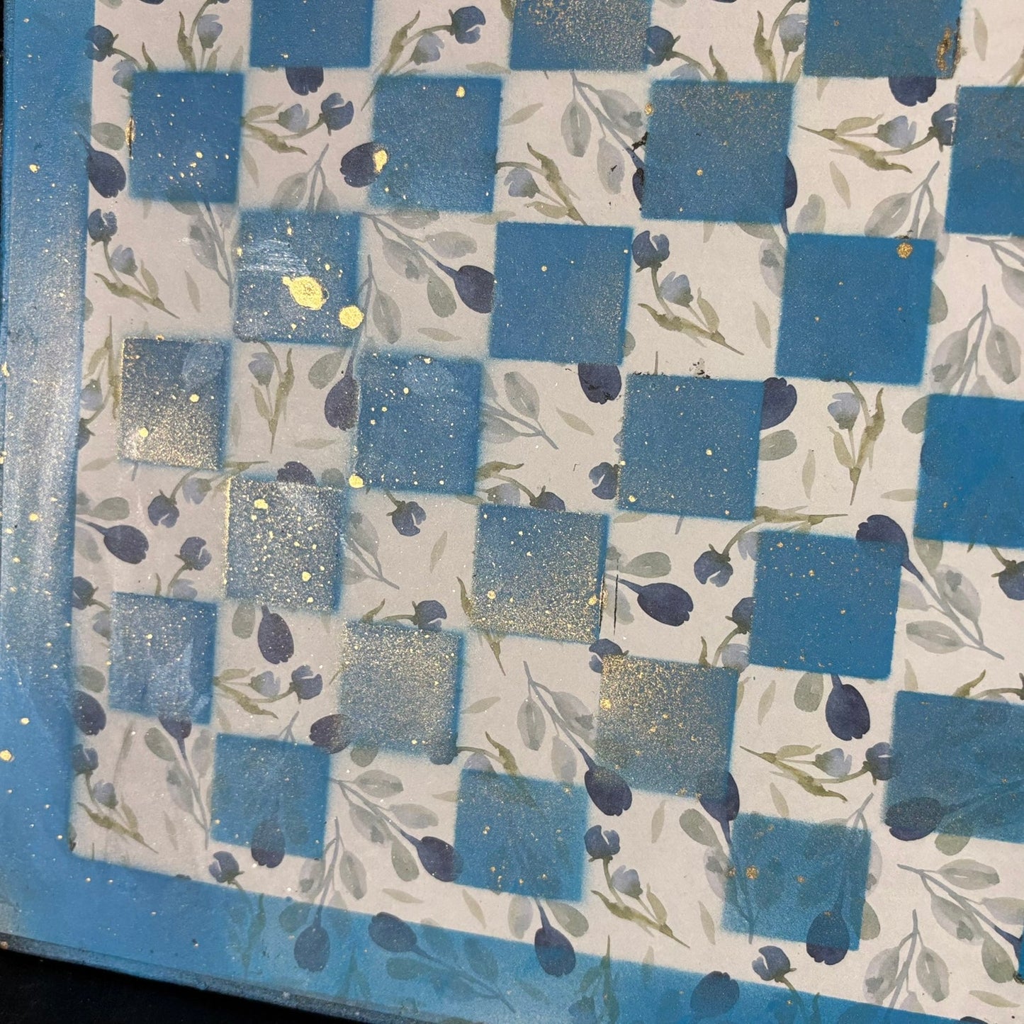 Silver Mist Blue - Scrapbook Chess Board