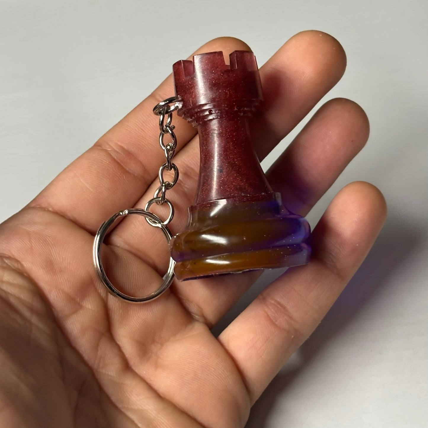 Translucent Rook - Handmade Resin Keychain - Large Edition