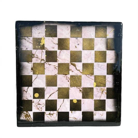 Golden Pink Marble Style - Resin Coated Chess Board