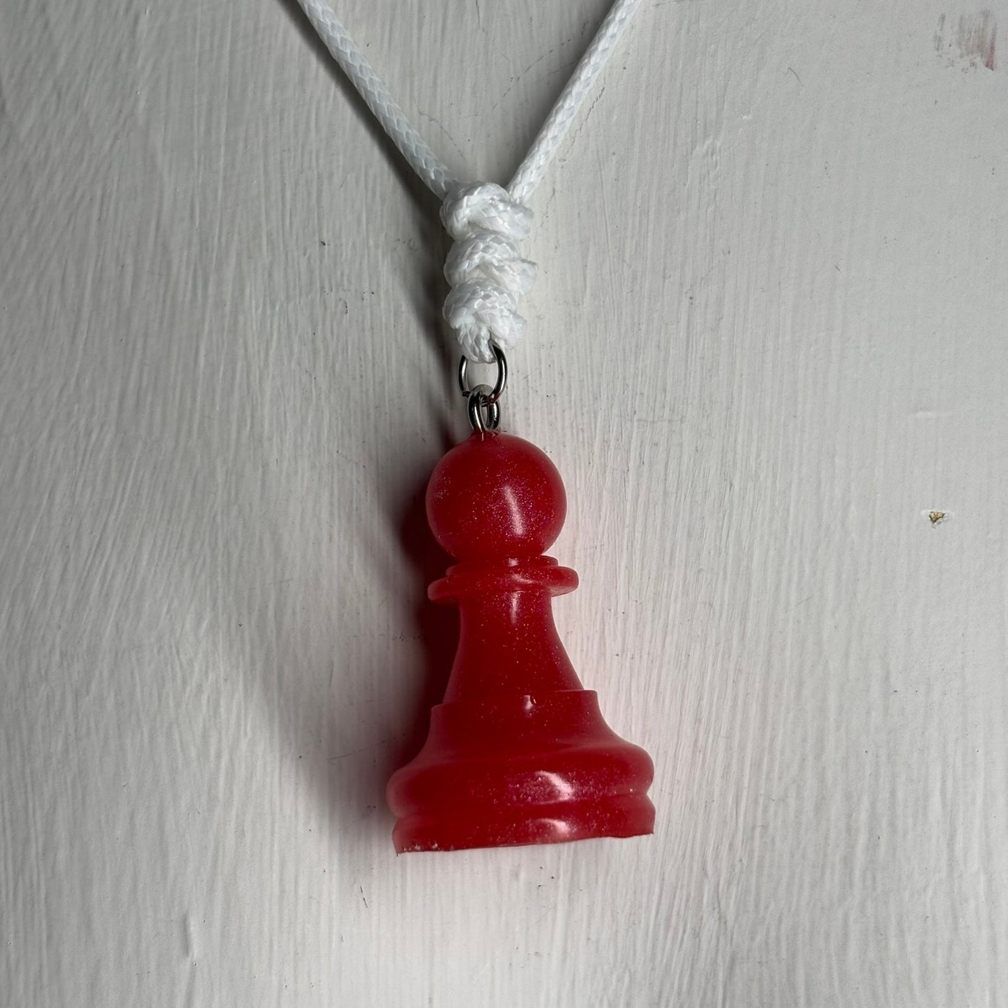 Candy Red Pawn - Handmade Resin Chess Necklace