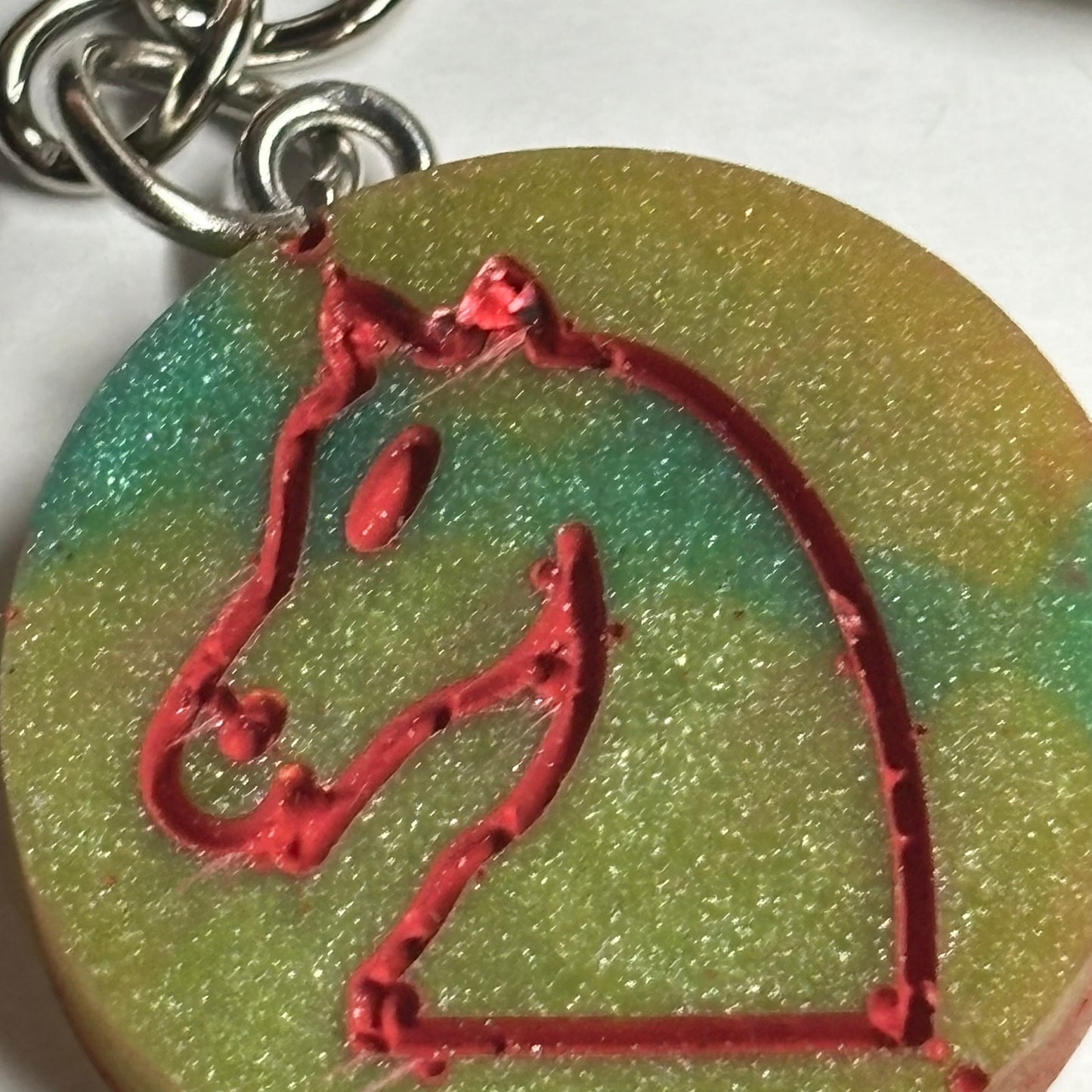 Red Lining Knight - Handmade Resin Keychain - Flat Edition