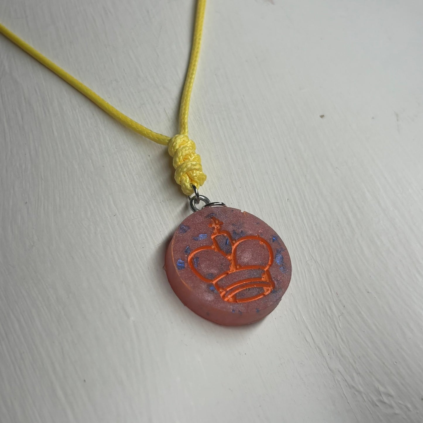 Purple Orange King - Handmade Resin Chess Necklace