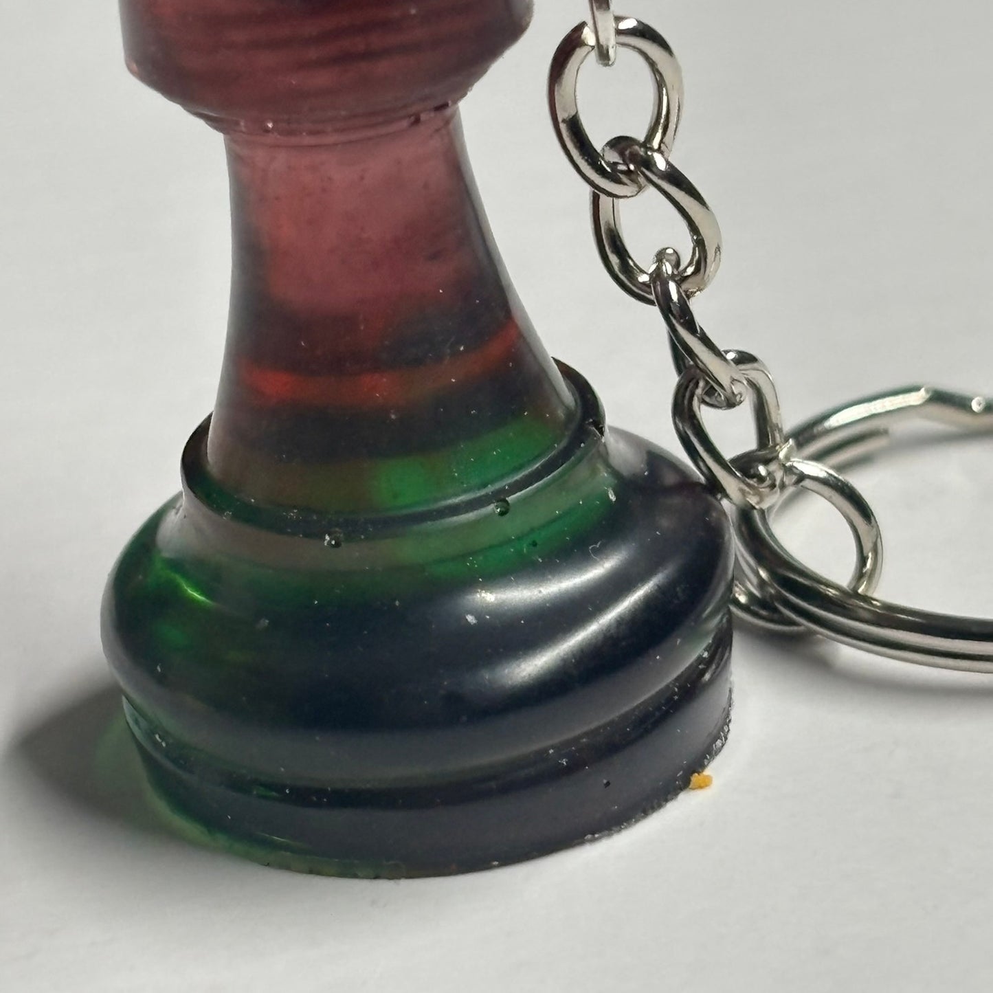 Green/Violet Rook - Handmade Resin Keychain