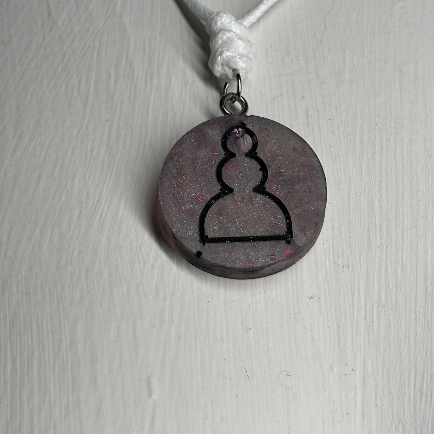 Midnight Purple Pawn - Handmade Resin Chess Necklace