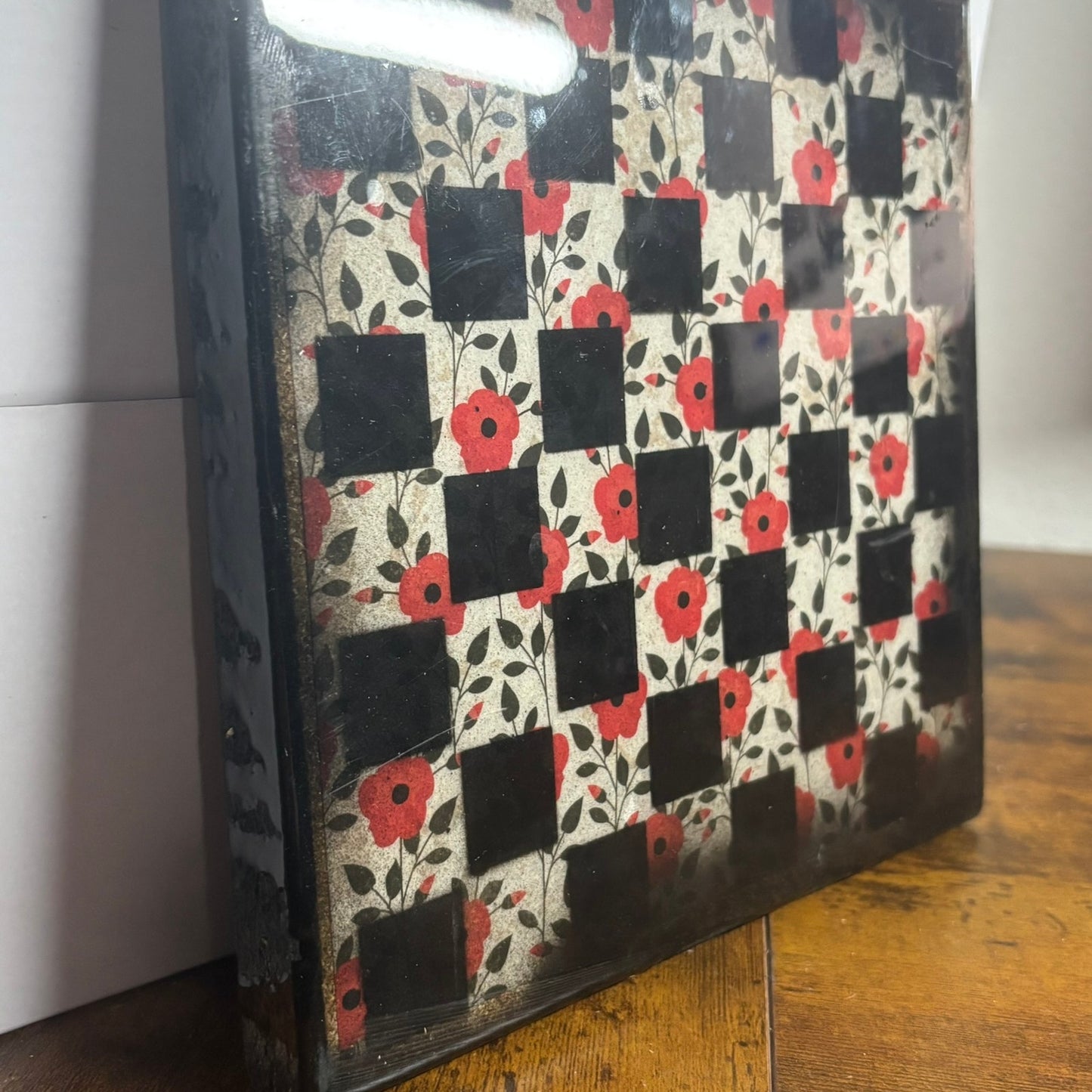 Fancy Flowers - Resin Coated Chess Board