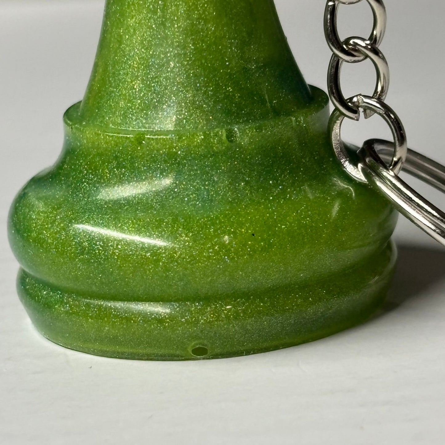 Candy Colored Green Rook - Handmade Resin Keychain - Large Edition