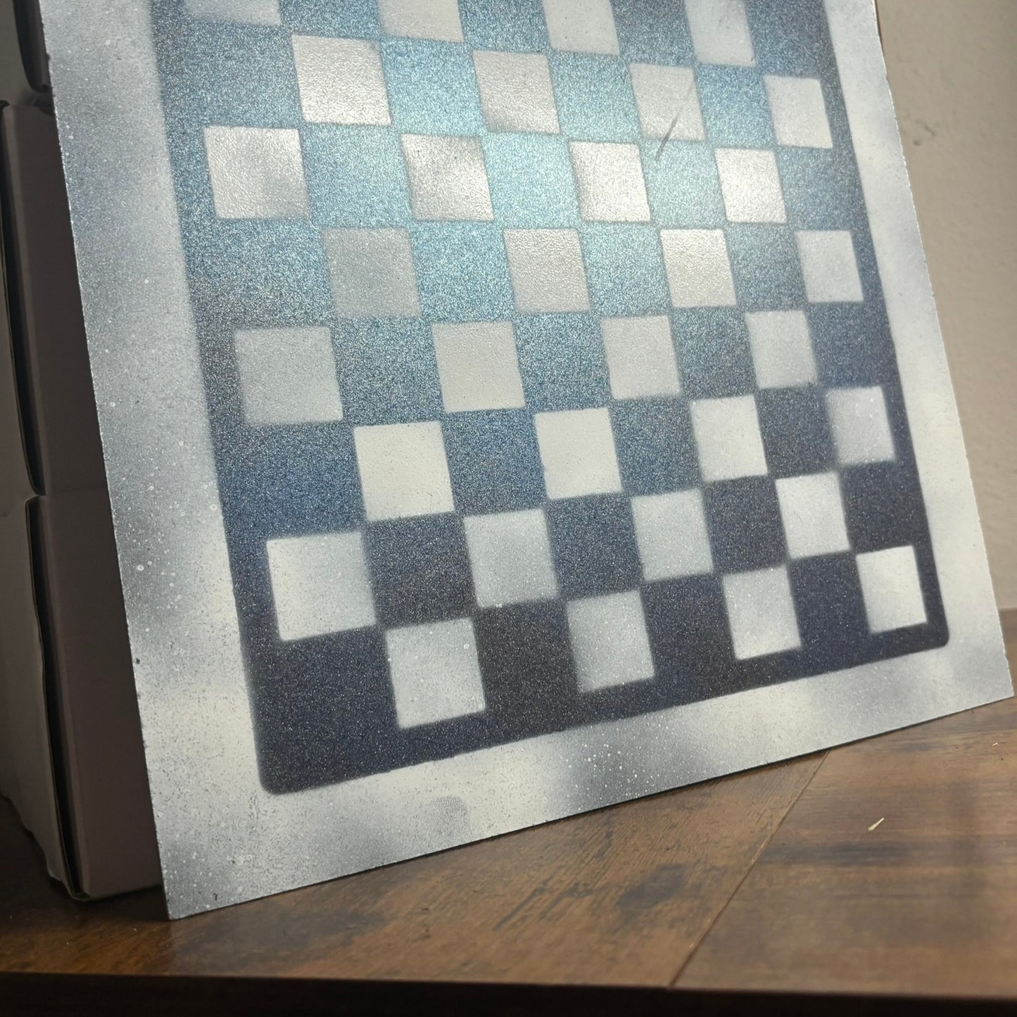 Metallic Blue - Painted Chess Board