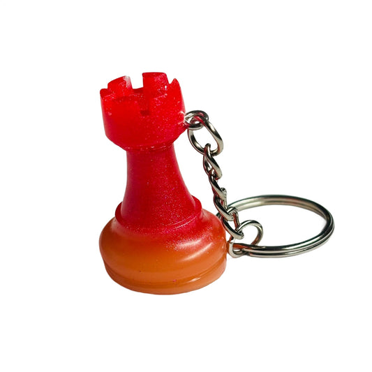 Red Orange Rook - Handmade Resin Keychain