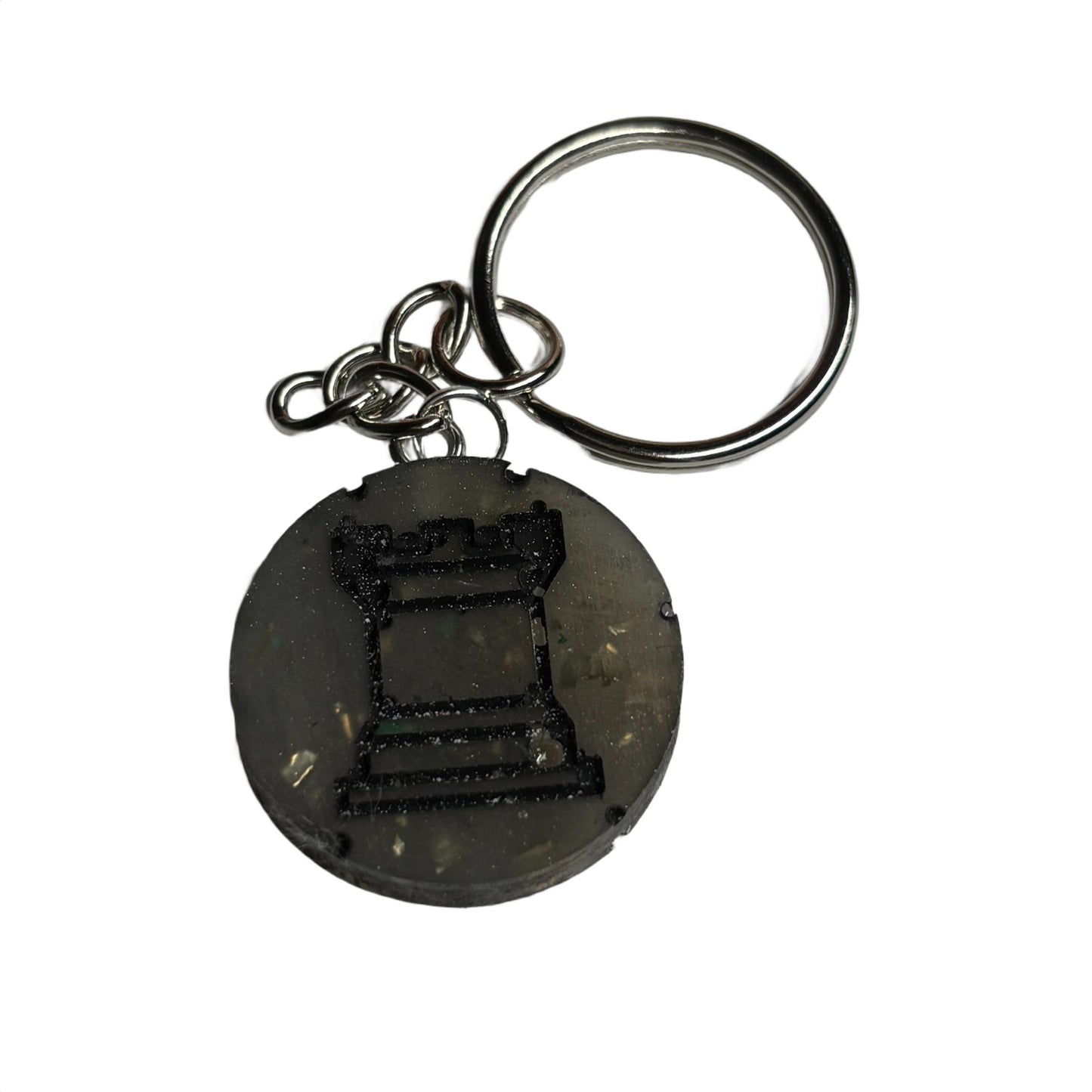 Gray Royal Rook - Handmade Resin Keychain