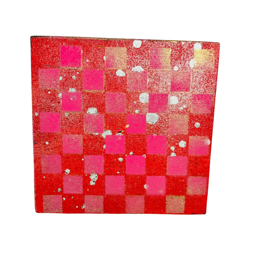 Pink & Red - Painted Double Sided Chess Board