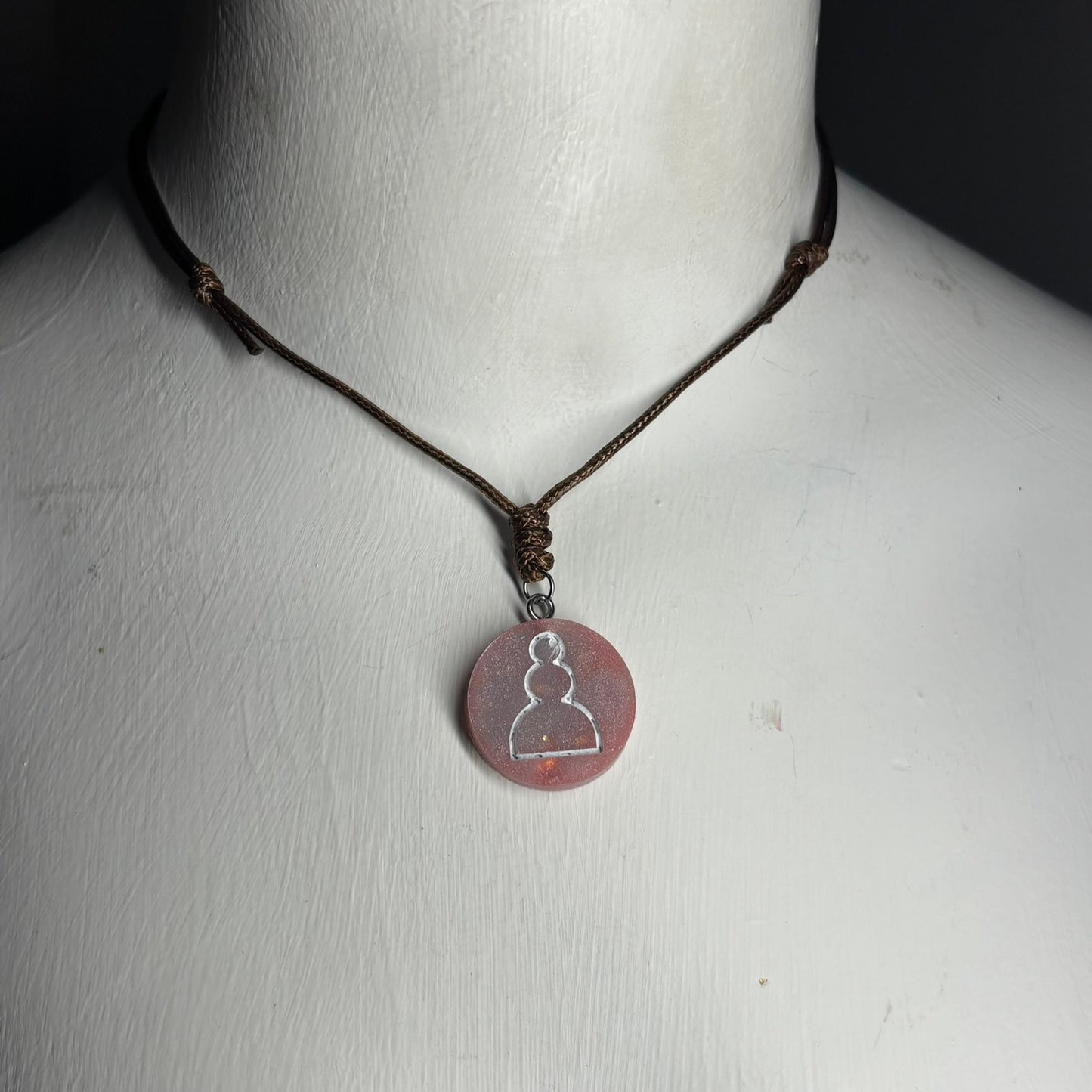 Dusty Pink Pawn - Handmade Resin Chess Necklace