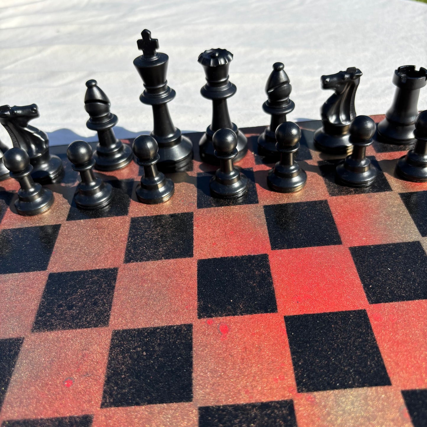 Goldish Red - Painted Chess Set