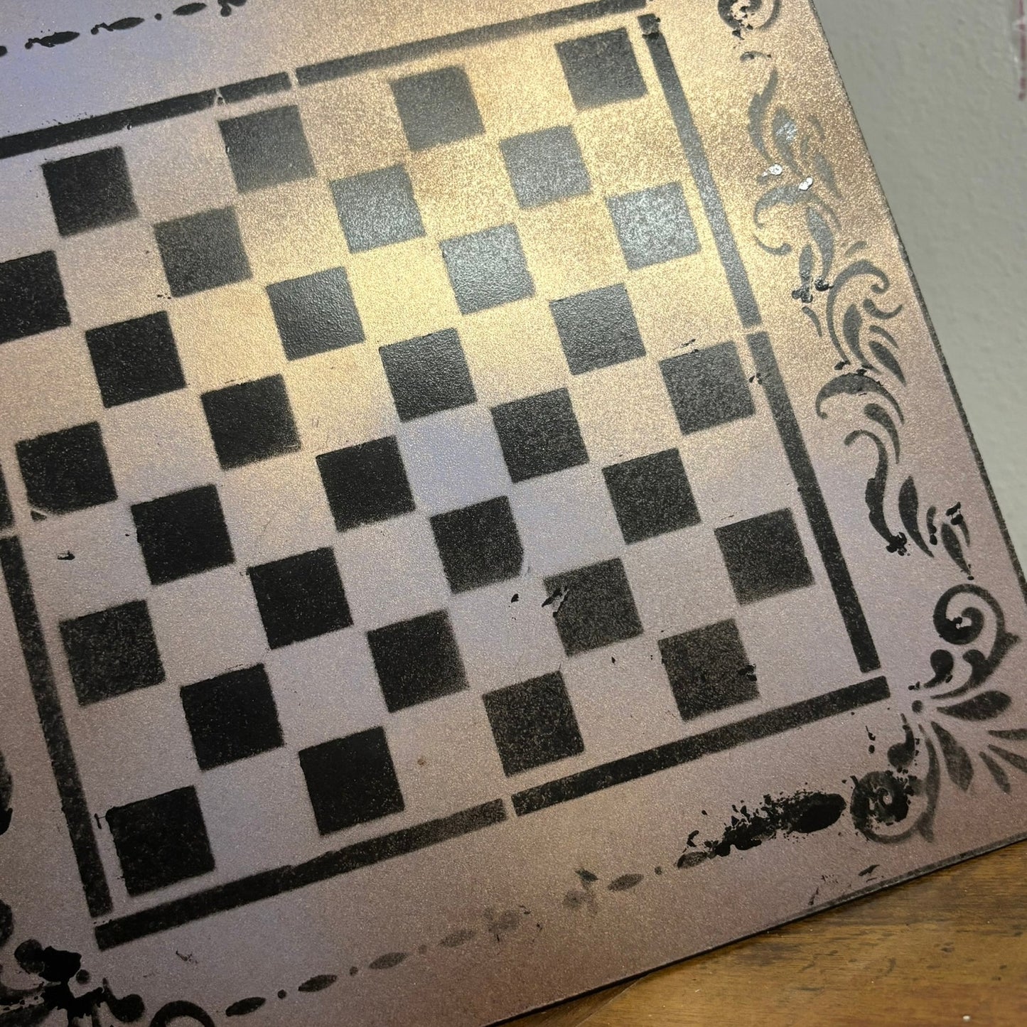 Bronze Gold - Painted Chess Board