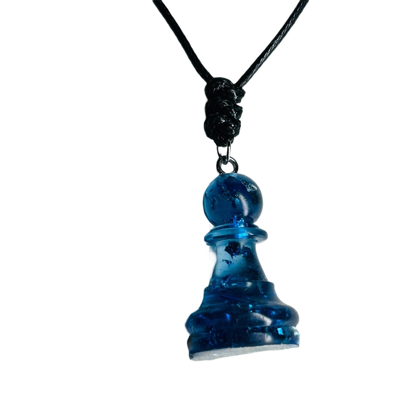 Blue Pawn - Handmade Resin Chess Necklace