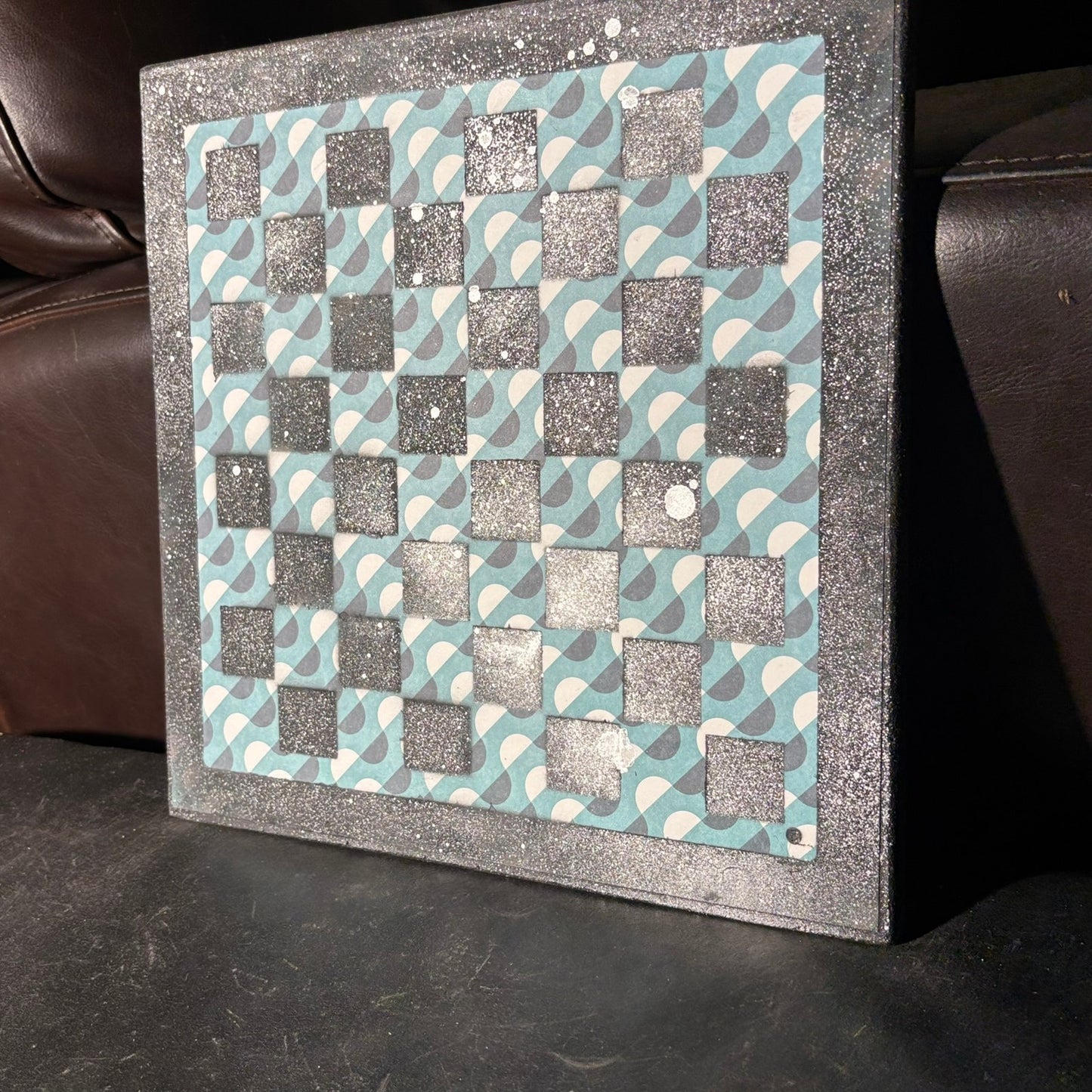 Splendid Green - Scrapbook Chess Board