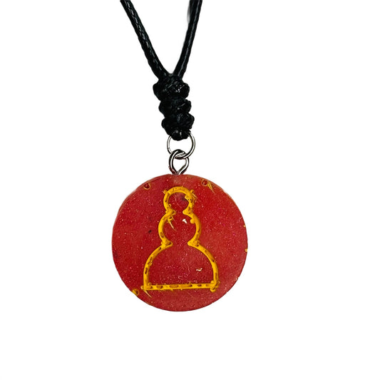 Red Pawn - Handmade Resin Chess Necklace