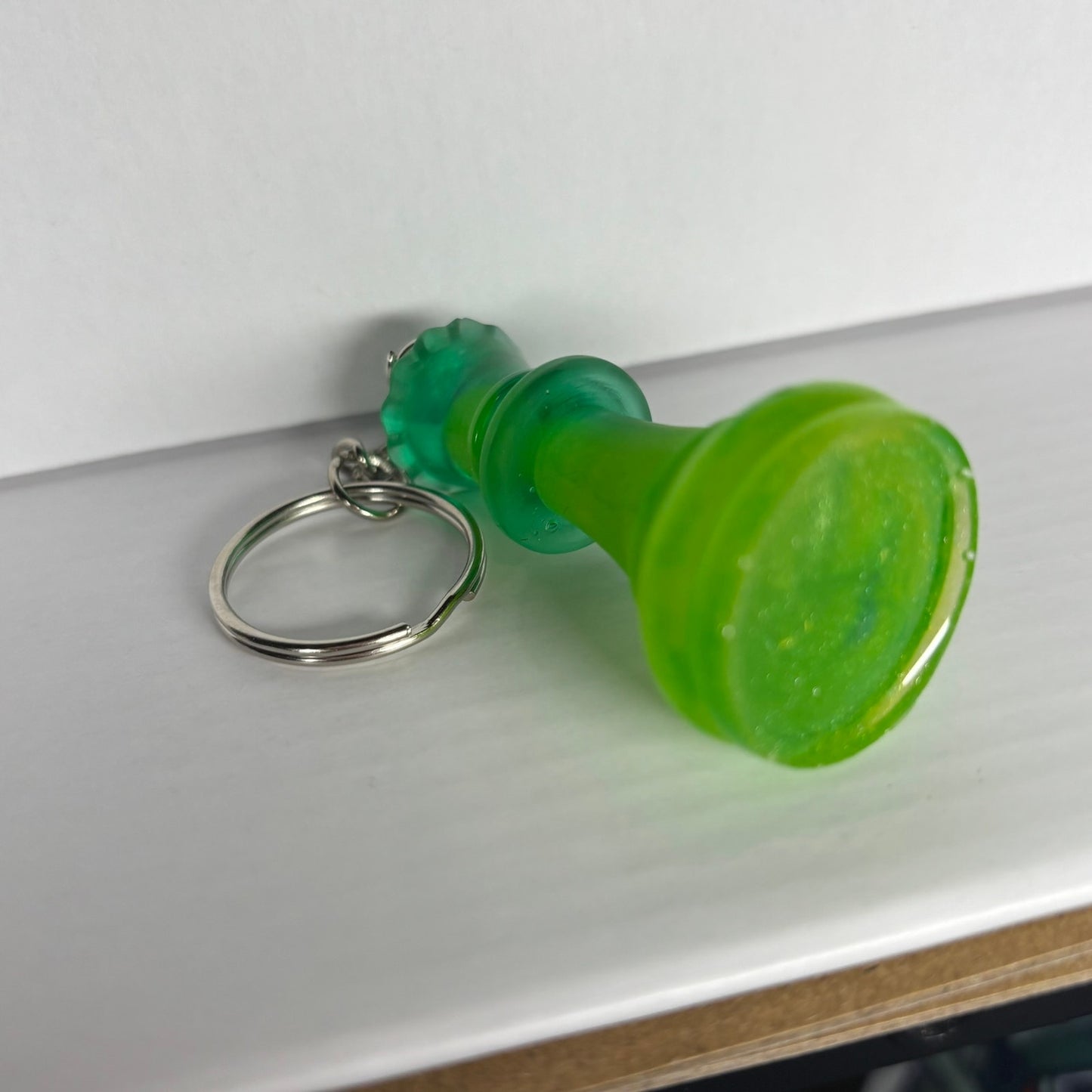 Green Lime Handmade Resin Keychain - One of a Kind Design