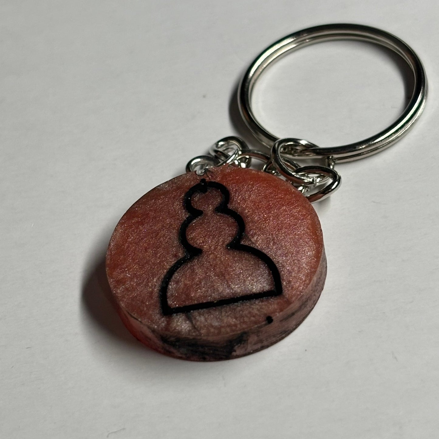 Dark Peach Pawn - Handmade Resin Keychain