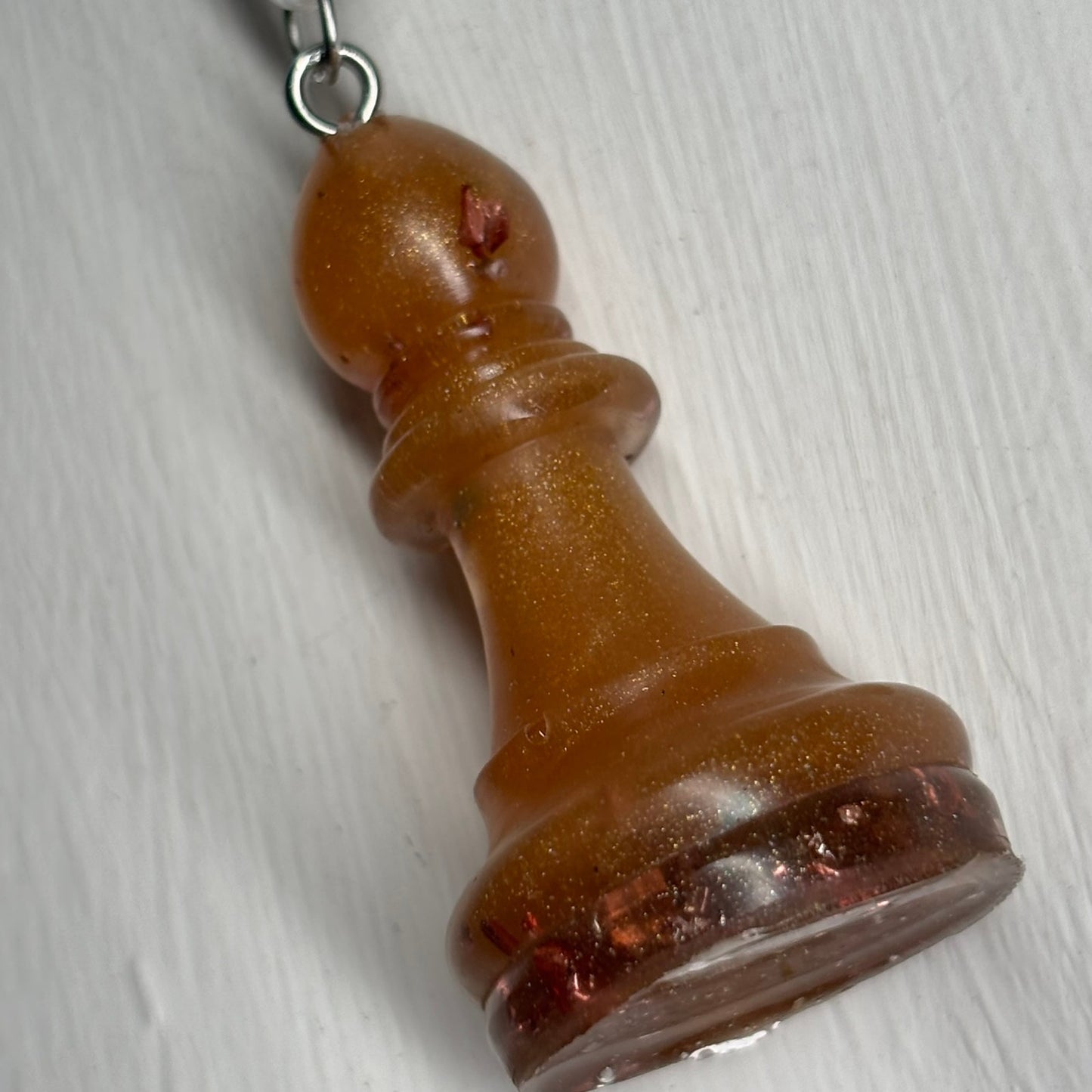 Brown Bishop - Handmade Resin Chess Necklace