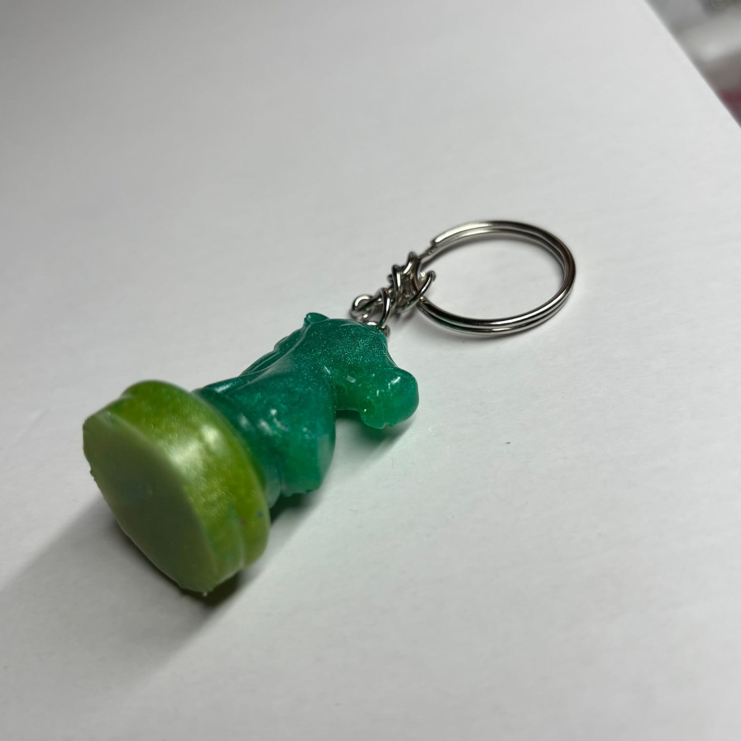 Dual Green Knight - Handmade Resin Keychain