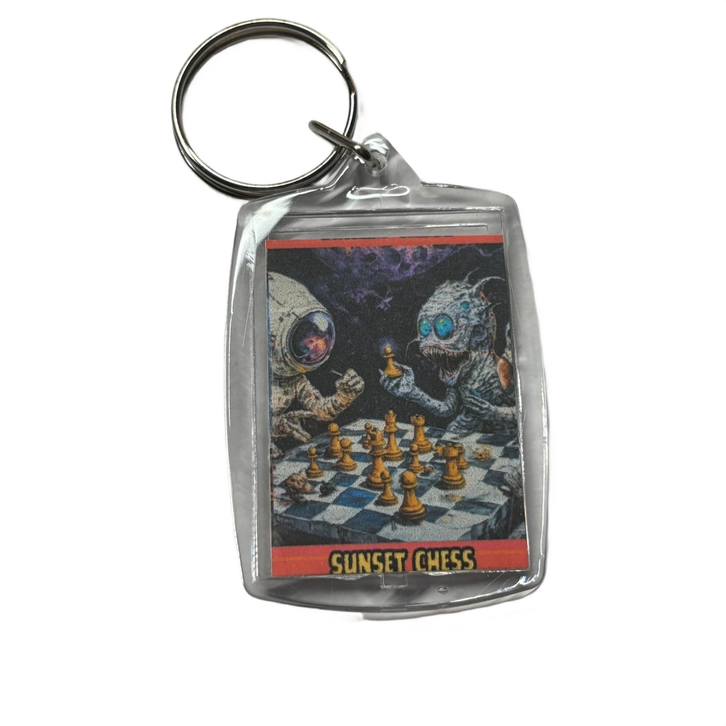 Aliens Play - Chess  Photo Keychain