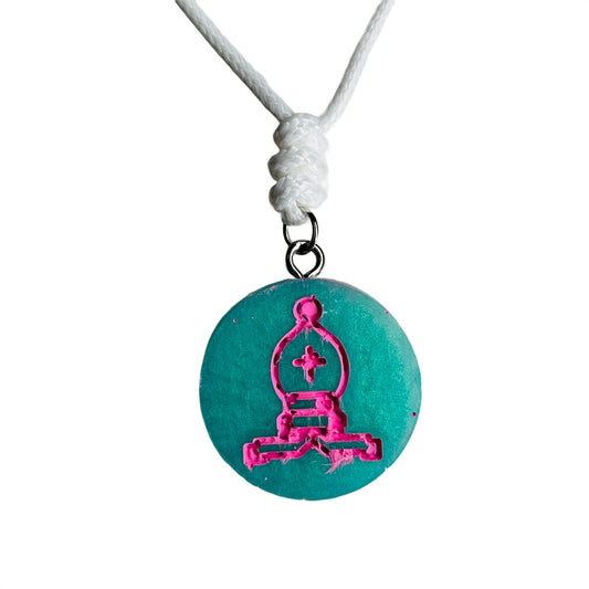 Miami Pink Bishop - Handmade Resin Chess Necklace