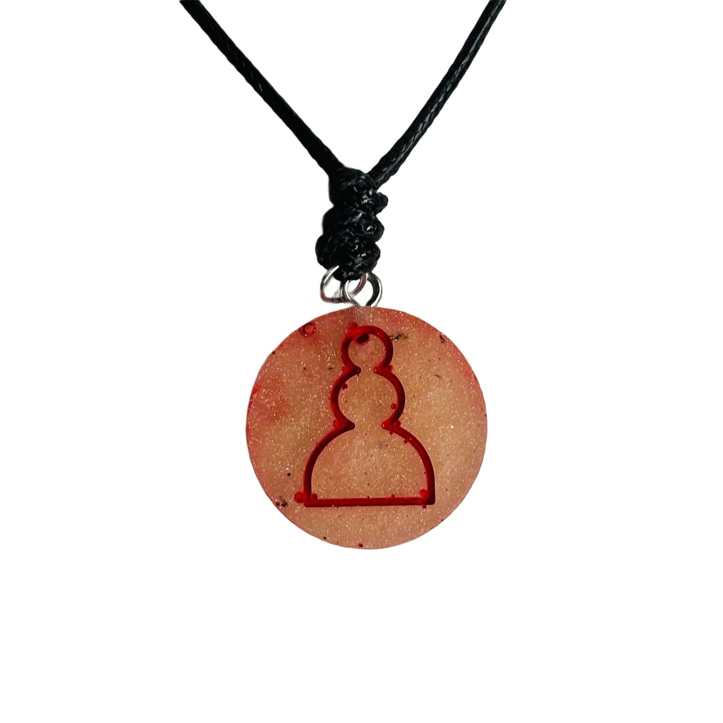 Smudge Red Pawn - Handmade Resin Chess Necklace