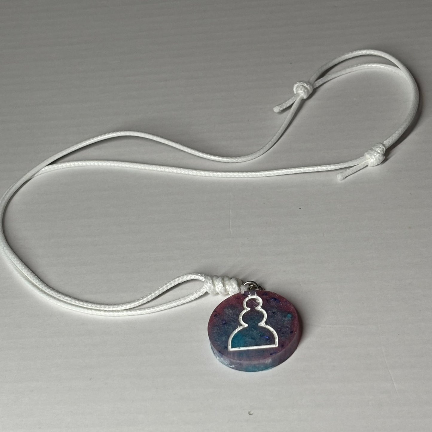 Purple Cosmic Pawn - Handmade Resin Chess Necklace