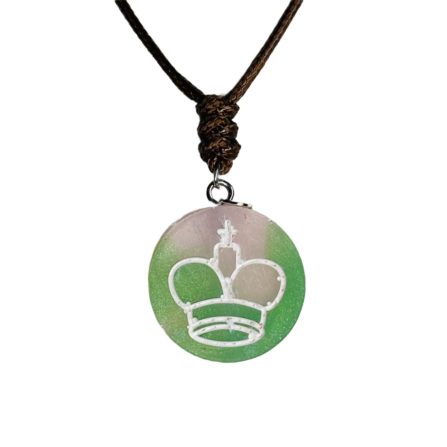 Vintage Green King - Handmade Resin Chess Necklace