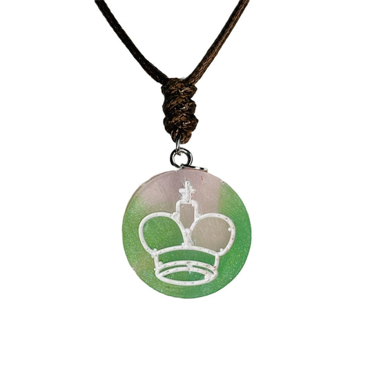 Vintage Green King - Handmade Resin Chess Necklace