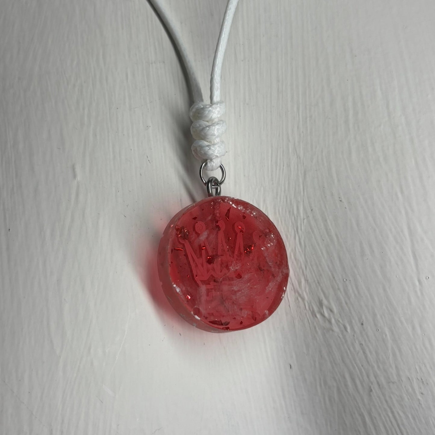 Clean Red Queen - Handmade Resin Chess Necklace