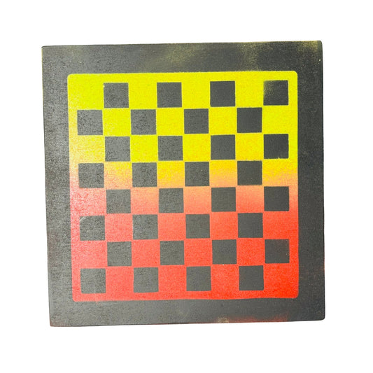 Red/Green & Black - Painted Chess Board