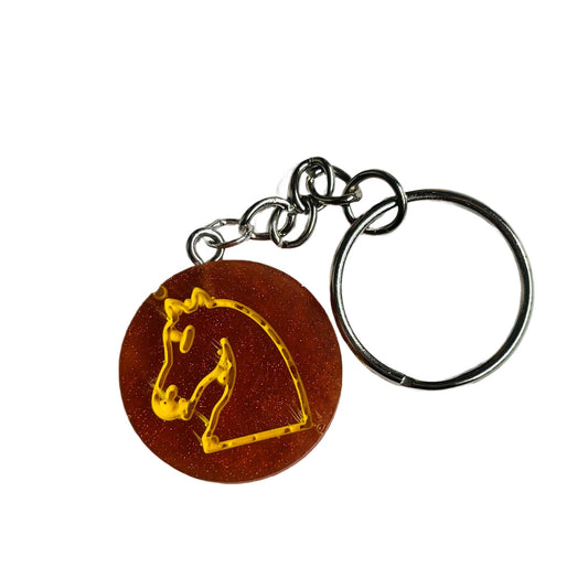 Yellow Red Knight - Handmade Resin Keychain