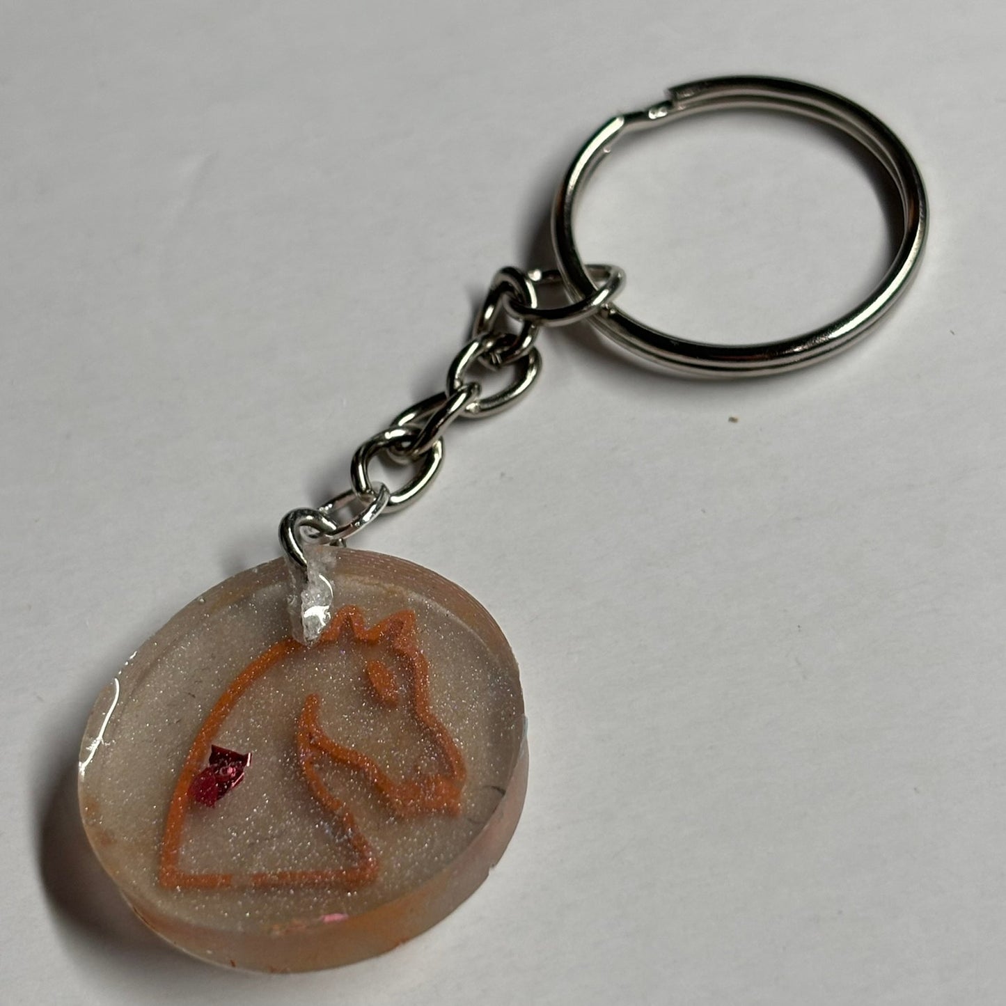 Iced Orange Knight - Handmade Resin Keychain