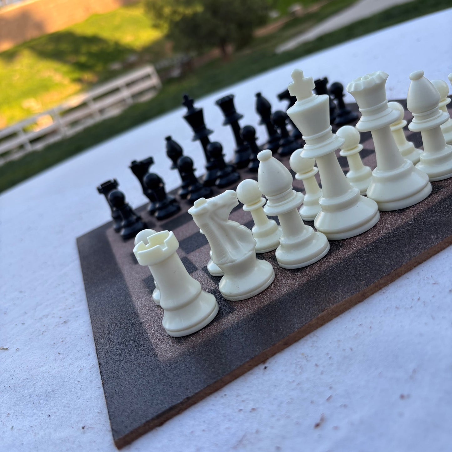 Simple Brown - Painted Chess Set