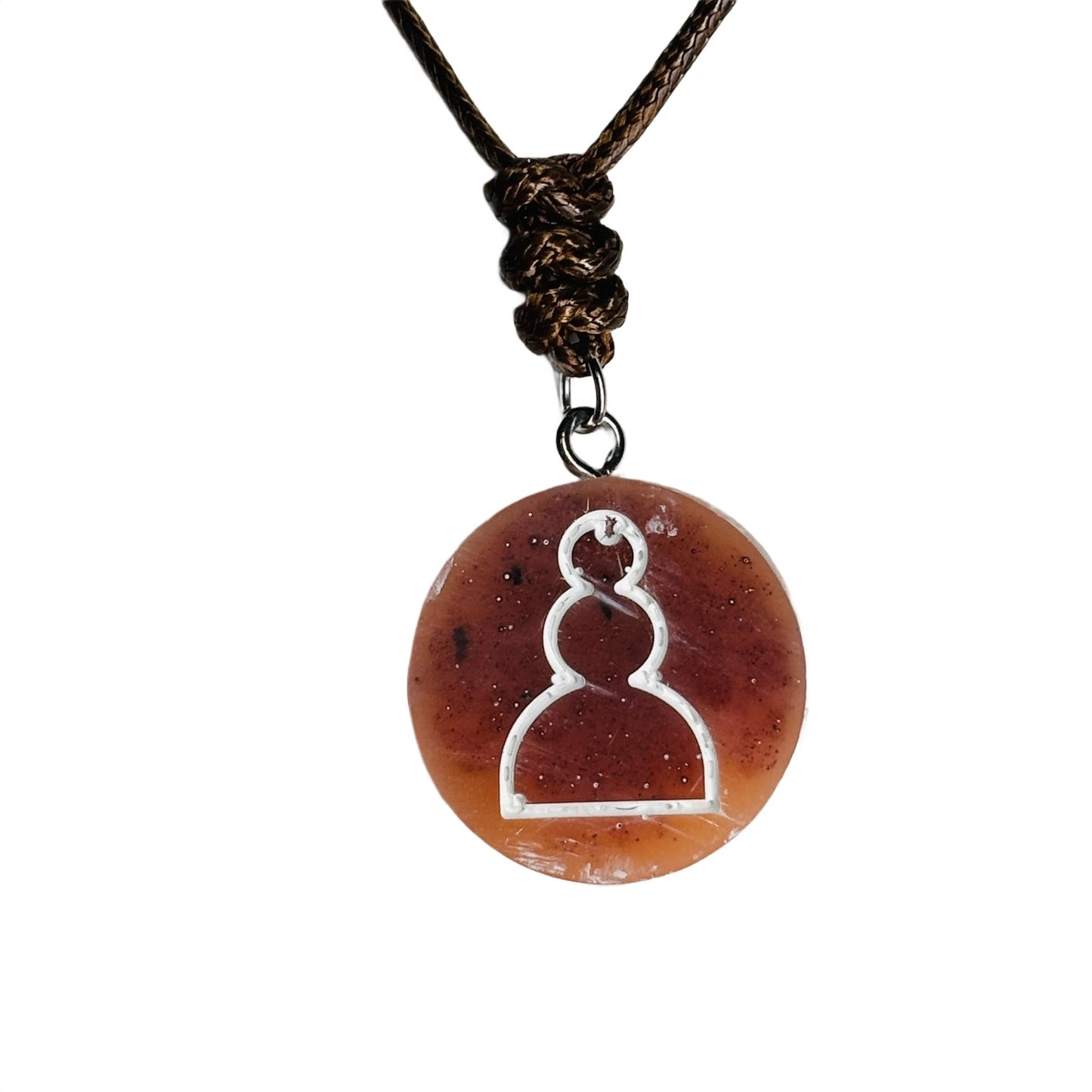 Sploosh Brown Pawn - Handmade Resin Chess Necklace