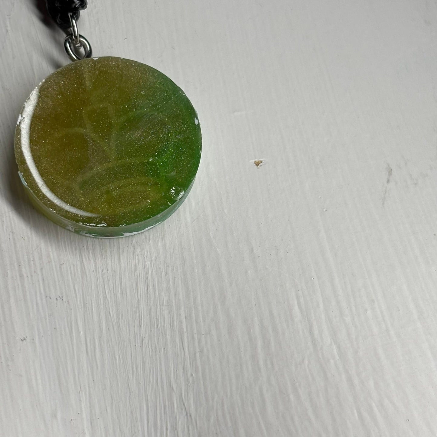 Lime Green King - Handmade Resin Chess Necklace