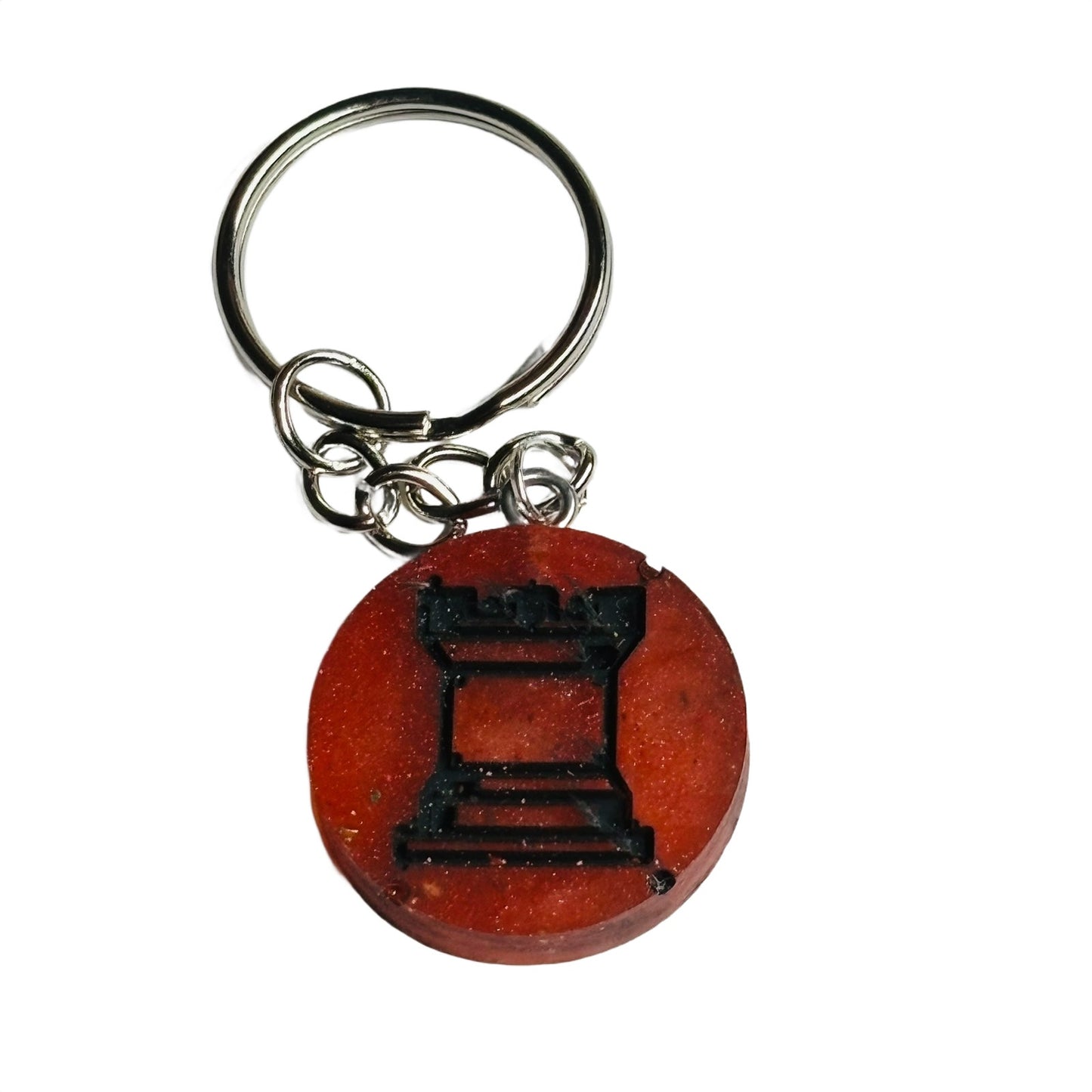 Dark Red Rook - Handmade Resin Keychain