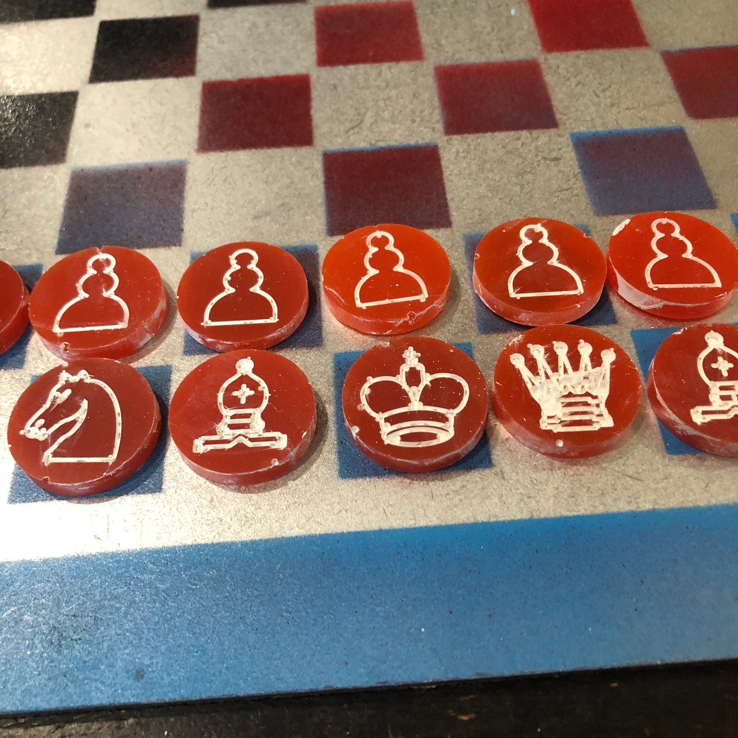 Rocket Chromed - Painted Chess Set