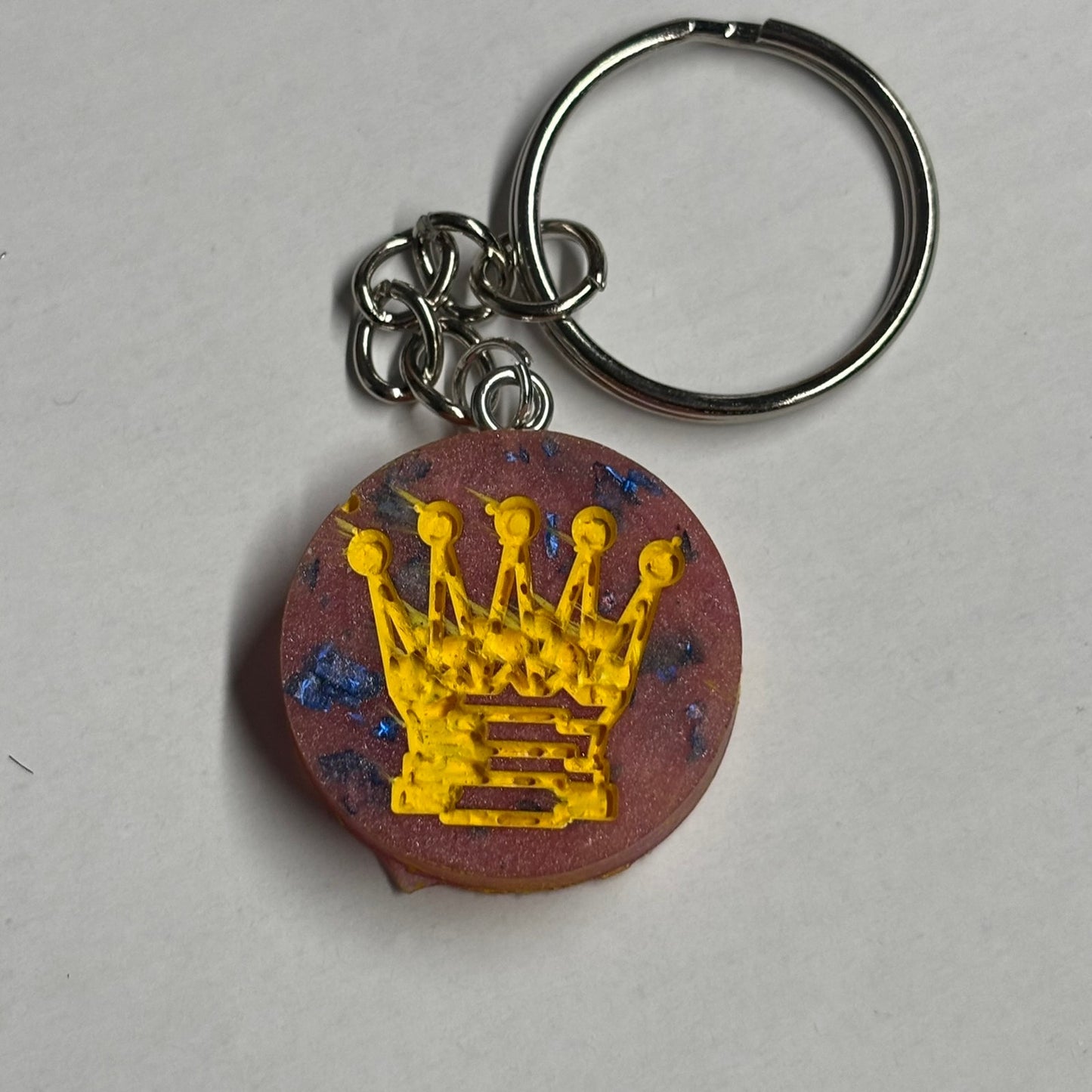 Pink Yellow Queen - Handmade Resin Keychain