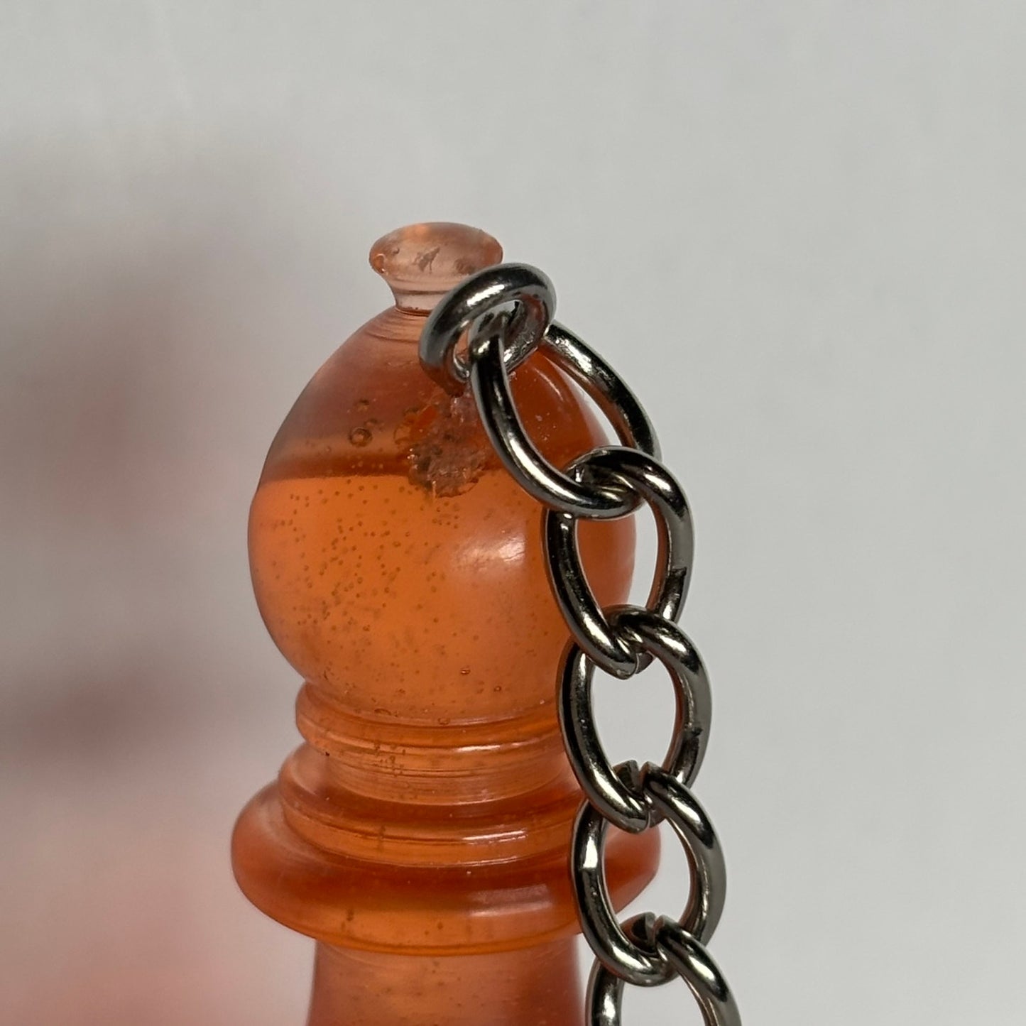 Orange Translucent Handmade Resin Keychain - One of a Kind Design
