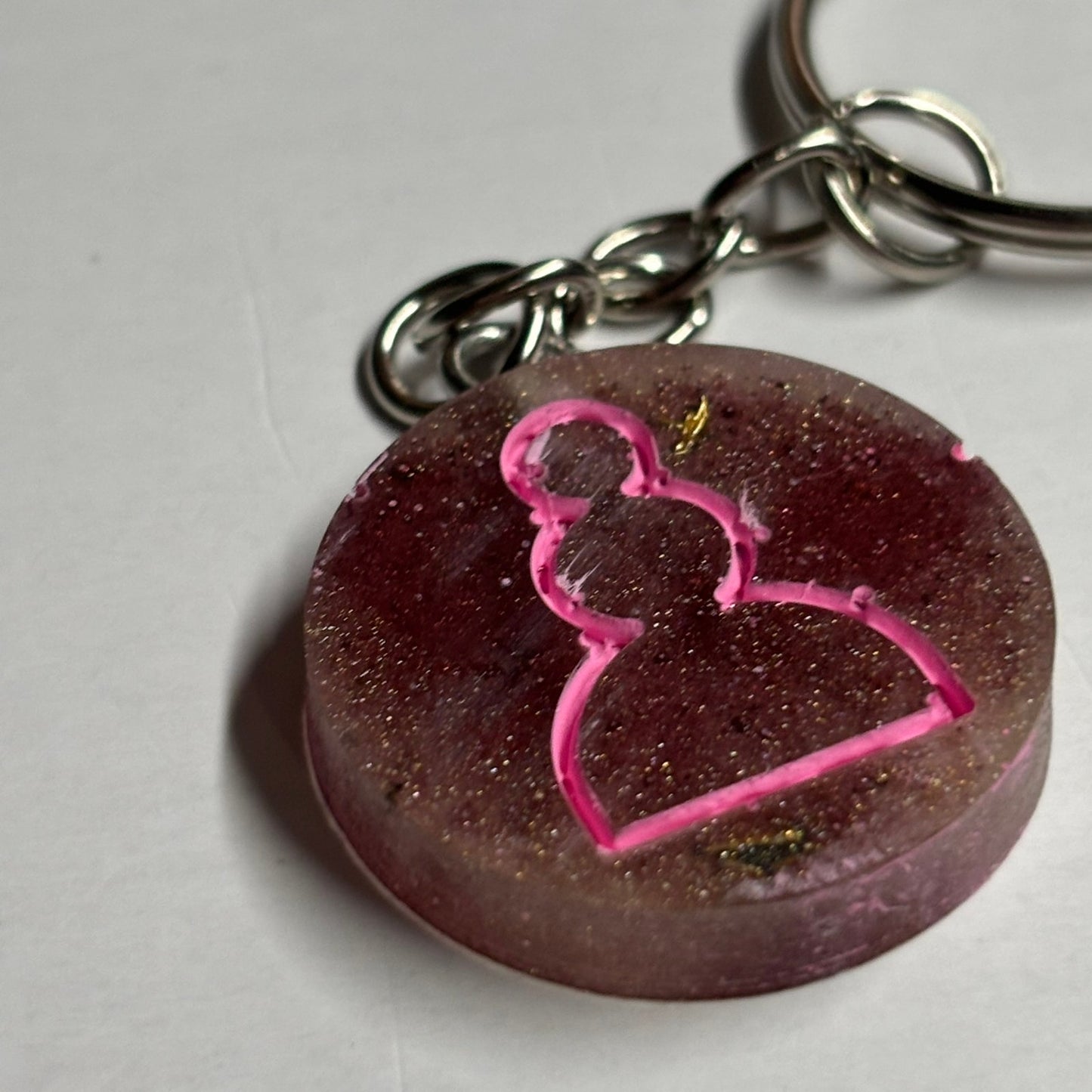 Dirty Pink - Handmade Resin Keychain - Flat Edition