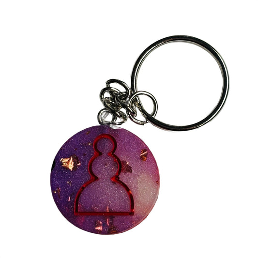 Galaxy Swirl Pawn - Handmade Resin Keychain