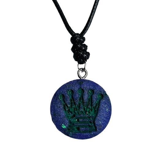 Purple Dark Queen - Handmade Resin Chess Necklace