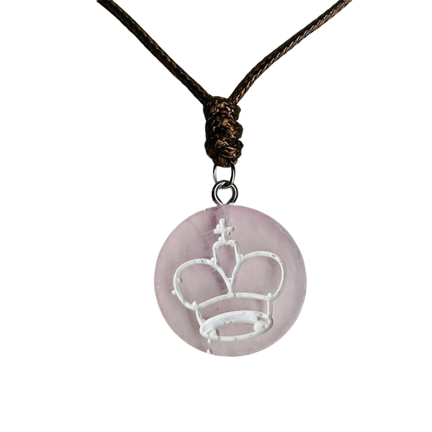 Precious Pink King - Handmade Resin Chess Necklace