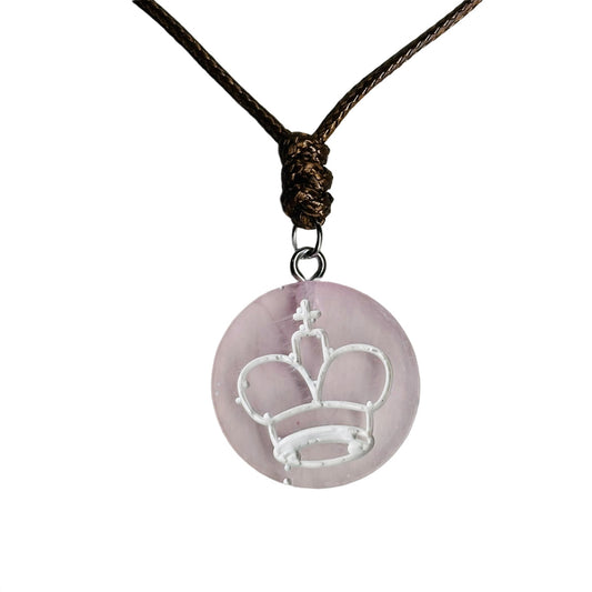Precious Pink King - Handmade Resin Chess Necklace