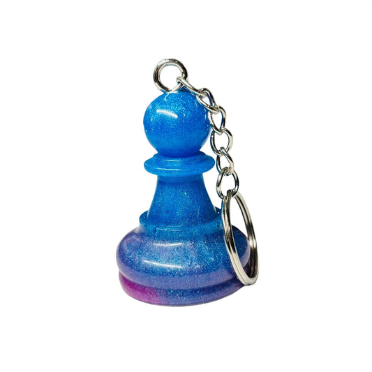 Pop Blue Pawn - Handmade Resin Keychain - Large Edition
