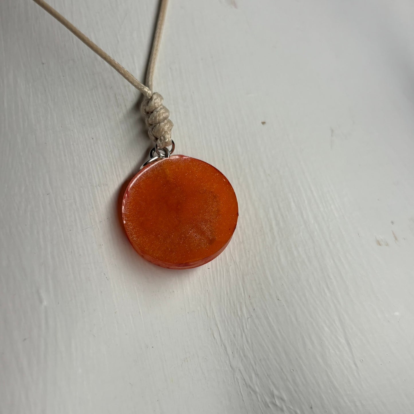 Orange Fire King - Handmade Resin Chess Necklace