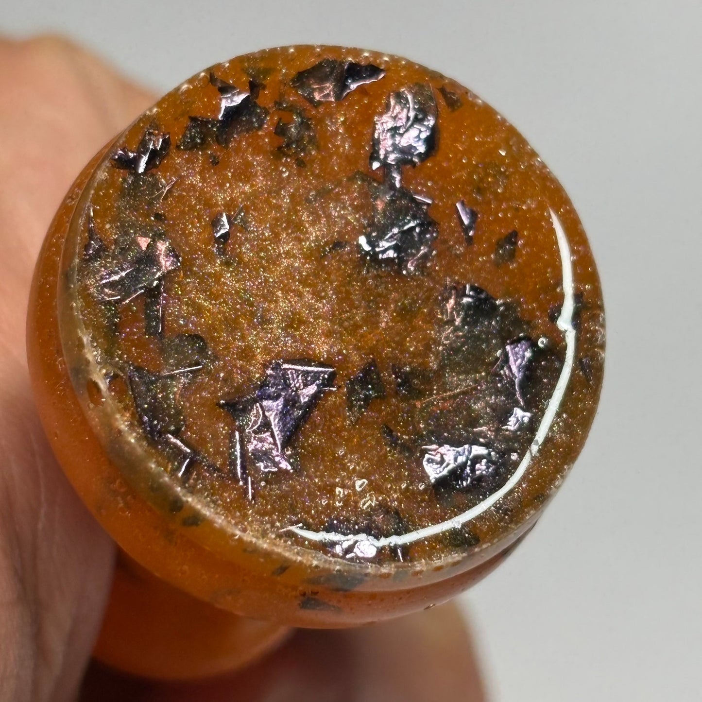 Orange Crystal Queen - Handmade Resin Keychain