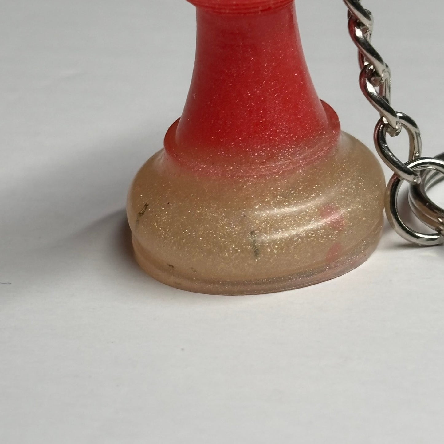 Red Cream Rook - Handmade Resin Keychain